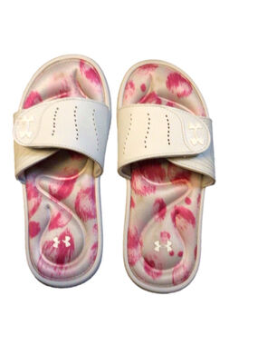 Girls Under Armour Sandals Size 4Y White Pink